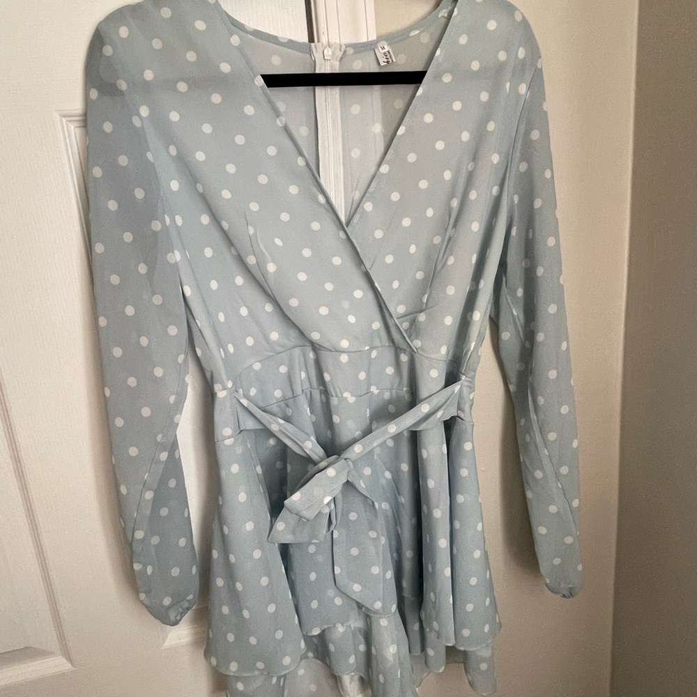 Medium Amazon blue and white romper